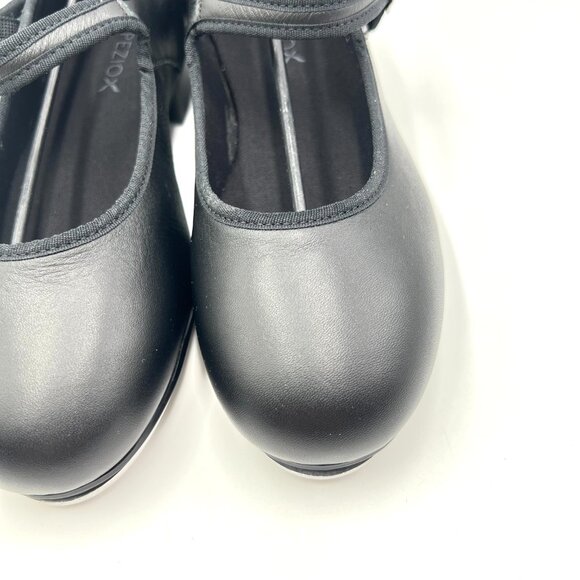 6.5W 6.5 WIDE WIDTH Capezio Women's 3800 Black Leather Mary Jane Dance Tap Shoes - Picture 5 of 13